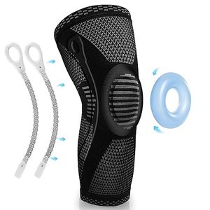 Rodillera de silicona de punto 3D con logotipo OEM, estabilizadores laterales profesionales, rodillera de Gel de rótula, rodillera de compresión, Mangas de rodillera - Product Image 1