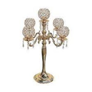 5 bras diamant perlé forme ronde fantaisie Design candélabre Style moderne décoration à la main pour la pièce maîtresse de mariage et la table - Product Image 1