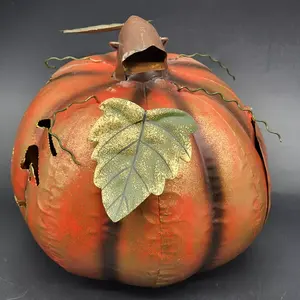 Halloween decorativo Meta diseño moderno hogar decorativo calabaza hierro para mesa T Luz - Product Image 3