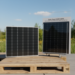 Panneau solaire 550W-600W monocristallin polycristallin en silicium avec face en verre, emballé sur palette - Product Image 3