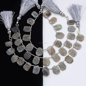 Cuentas de piedras preciosas con forma de rebanada lisa de labradorita, 6 pulgadas, 12x10 a 14x11 MM, hebra utilizada para hacer joyas, pulseras, collares, artículos - Product Image 3