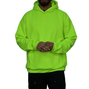 Vêtements de rue en coton lourd de haute qualité vêtements vert fluo sweat-shirt en polaire sweat-shirt à capuche pour hommes avec logo vert fluo personnalisé - Product Image 6