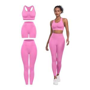 Offre Spéciale 5 pièces ensemble haut et bas Gym Fitness costume femmes entraînement vêtements de sport blanc Logo personnalisé Yoga ensemble - Product Image 5