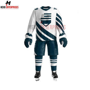 Uniforme de hockey sur glace personnalisé unisexe avec motif vierge prix de gros vêtements de sport d'équipe décontracté sublimation avec logo - Product Image 3