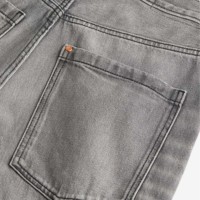 Jean Homme Personnalisé Taille Mi-Haute Coupe Droite Slim Vintage Style Urbain Lavage Adouci Tricoté Léger Respirant Fermeture à Cordon