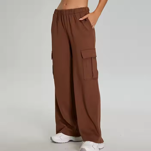Pantalon de jogging en éponge à coupe ample pour femme 2025 personnalisé pantalon de survêtement de course avec élastique et poche avant plat - Product Image 5