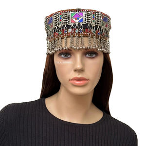 Barrette à cheveux traditionnelle afghane brodée de fleurs, tissu fait main, vintage, ethnique, culturelle, unisexe, vente en gros - Product Image 1