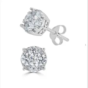 Pendiente de diamante de moissanita de alta calidad con piedras de corte brillante, perfecto para bodas y regalos, asequible a precio mayorista - Product Image 3