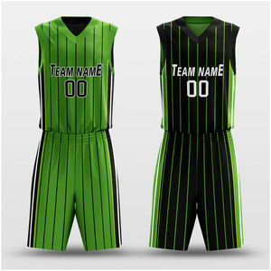 Vente en gros de vêtements de sport 100% polyester pour hommes, maillot de basket-ball et short à séchage rapide personnalisés, uniformes de basket-ball réversibles - Product Image 1