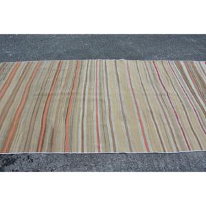 4.6x10.3 ft Vintage Large Rug, <b>Brown</b> Orange Turkish Bordered <b>Wool</b> Rug - Product Image 4