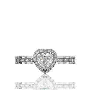 Anillo de Diamante Moissanita Completo con Corazón Pequeño, de Uso Diario, para Mujer, Oro Sintético (Cultivado en Laboratorio), Vietnam, 6.6 mm - Product Image 4