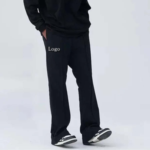 En stock, vente en gros, pantalon de survêtement pour homme, taille élastique droite, poids moyen, poches latérales, logo personnalisé, pantalon baggy streetwear - Product Image 4
