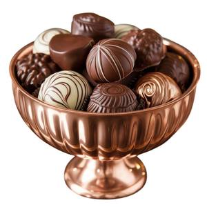 Bol en cuivre décoratif artisanal, présentoir à desserts, bol à chocolat pour hôtel et fêtes, en vente - Product Image 1