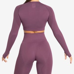 Ensemble de yoga et de fitness en coton pour femmes, vêtements de sport taille haute à manches courtes et séchage rapide, tenue d'entraînement active et respirante - Product Image 4