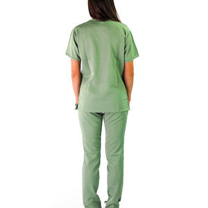 Le haut d'infirmière d'hôpital à manches courtes en tissu tissé léger pour femmes frotte les uniformes médicaux - Product Image 3