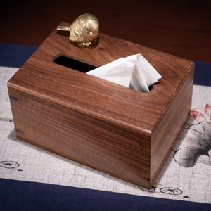 Maravilloso soporte de tejido Rectangular moderno de madera con acabado de latón antiguo precio para vajilla caja de almacenamiento de tejido decorativo - Product Image 1