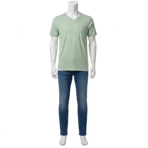 เสื้อยืดคอกลมผ้าใยไผ่ผ้าคอตตอนเป็นมิตรกับสิ่งแวดล้อมผ้านุ่มระบายอากาศสวมใส่สบายสวมใส่ได้ทุกวันเสื้อผ้าลำลอง - Product Image 1