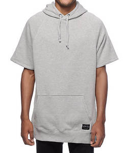 Men's <b>Short</b> <b>Sleeve</b> Solid Winter Casual <b>Hoodie</b> Pocket 100% Cotton Blend Eco-Friendly Breathable Sporty Design for Gym Workouts - Product Image 1