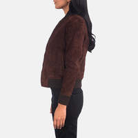Chaquetas de mujer Chaqueta de cuero de gamuza Elegante Slim Fit Casual Prendas de abrigo Textura suave Ligero Abrigo de moda diario