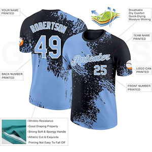 Maillot de baseball à manches courtes et col rond pour hommes, imprimé sur mesure, vêtements de sport respirants, maillot de softball à sublimation fabriqué au Pakistan - Product Image 2
