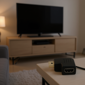 Adaptador y Conector de Video HDMI R Macho a Hembra en Ángulo de 90 Grados, Color Negro, Marca IADAP - Product Image 3