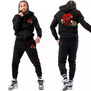 Hip Hop Style noir fermeture éclair survêtement mode sport Jogging ensembles pour garçons vêtements de maternité bas quantité minimale de commande en vente - Product Image 1