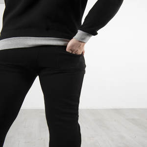 Sweat-shirt deux pièces léger et écologique coupe ajustée unisexe de grande taille Broderie de logo personnalisé Motif uni Streetwear Jogging - Product Image 5