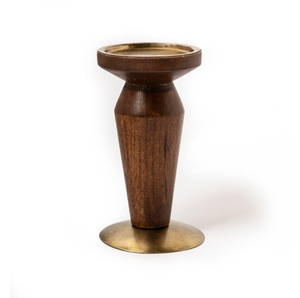 Luxury Tapered Wood Bakhoor Burner Gold Metal Base Elegant <b>Oud</b> <b>Incense</b> Holder Modern Arabic Mabkhara Ramadan Decor & Gulf Use - Product Image 1