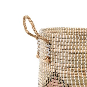 Diamond Design Round Sewing Seagrass <b>Basket</b> Handmade <b>Storage</b> <b>Basket</b> Wholesale eco-friendly Made in Viet Nam - Product Image 4