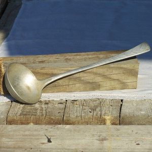 Cuchara de acero inoxidable antigua para sopa, cucharas de sopa de cabeza redonda con mango largo, cuchara de sopa de acero inoxidable 304 - Product Image 2