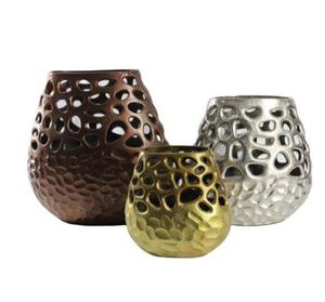 Florero de metal decorativo artístico para el diseño interior del hogar contemporáneo y las ideas elegantes de la decoración del jardín al aire libre - Product Image 1