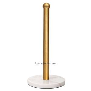 <b>Wooden</b> Base Round Shape Butterflies Enamel Finishing With Gold Color Plated Metal <b>Stand</b> for Tissue Paper <b>Towel</b> Roll Holder - Product Image 4