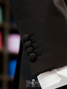 Costumes d'affaires longs pour hommes simple boutonnage marron plissé sur le devant Costume d'affaires long respirant de grande taille - Product Image 3