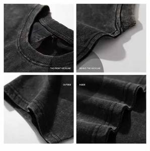 เสื้อยืดลายกรดสไตล์วินเทจชุดวอร์มสำหรับผู้ชายชุดวอร์มแนวสตรีทชุดฤดูร้อน - Product Image 6