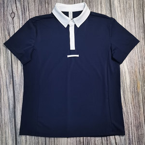 เสื้อโปโลแขนสั้นคอปกพับได้ ผลิตจากผ้าโพลีเอสเตอร์ตาข่ายคุณภาพสูง สวมใส่สบาย เหมาะสำหรับขี่ม้า สำหรับผู้ใหญ่และเด็กผู้ชาย - Product Image 5