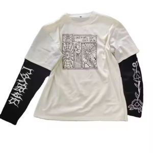 Nueva camiseta de moda personalizada con logotipo de la mejor calidad para hombre, Camiseta 100% de algodón de doble capa de manga larga para hombre, camiseta de gran tamaño - Product Image 4