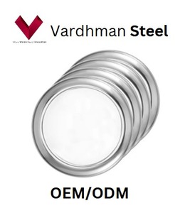 Vente en gros de plateau rond en acier inoxydable avec logo personnalisé assiette à dîner multifonction va au lave-vaisselle plat de service pour les fêtes - Product Image 5