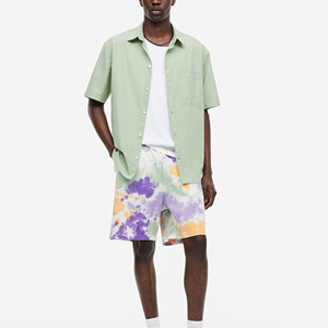 Short de gymnastique en molleton élastique de style solide décontracté pour hommes, coton confortable-Vente en gros, design uni personnalisable - Product Image 5