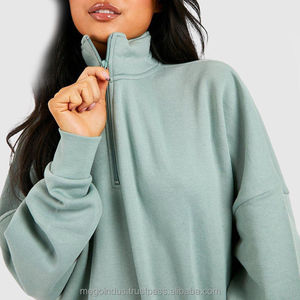 Sudaderas de Mujer de Alta Calidad con Media Cremallera para Uso Casual, Venta al por Mayor, Sudaderas de Mujer Personalizadas de Talla Grande con Media Cremallera - Product Image 2