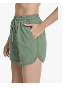 Pantalones Cortos Deportivos de Algodón para Mujer, Estilo Casual, con Dobladillo Curvo, Cordón Ajustable, para Verano, Entrenamiento Atlético - Product Image 3