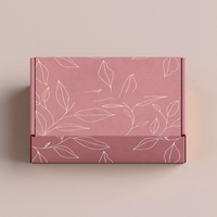 Emballage en carton pour colis rose en flexographie, petits articles décoratifs à l'intérieur, imprimés, pliables, personnalisés, boîtes cadeaux en papier à rabat