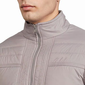 Veste matelassée en toile pour homme, vente chaude, hiver, fermeture éclair intégrale, manches longues, couleur personnalisée, service OEM - Product Image 5