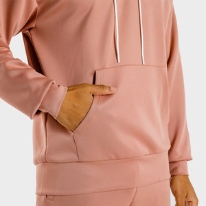 Survêtement pour homme, manches longues, design pull-over, logo personnalisé et service OEM, avec capuche et poches latérales avec cordon de serrage - Product Image 4