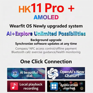 Montre connectée HK11 Pro+ avec écran AMOLED, appels Bluetooth, rappels de messages, étanchéité IP67, IA ChatGPT, fréquence cardiaque, oxygène sanguin, montre connectée sport - Product Image 4