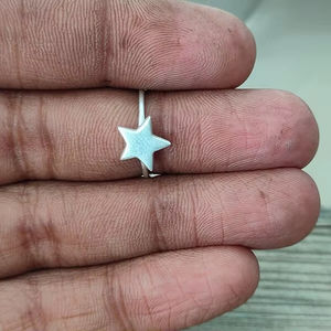 แหวนเงินสเตอร์ลิงรูปดาวทำด้วยมือแหวนเงินแบบซ้อนสไตล์ Boho - Product Image 1