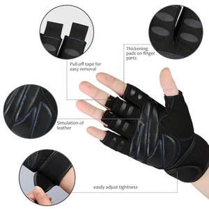 Gants de fitness demi-doigts sur mesure les plus vendus, en cuir confortable, avec sangle de poignet réglable, unisexe, pour la musculation, faible MOQ - Product Image 5