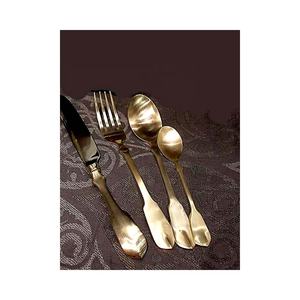 Juego de Cubiertos Colgantes de Acero Inoxidable de Lujo Real con Mango Plano Chapado en Oro, Juegos de Cubiertos de Acero Inoxidable - Product Image 1