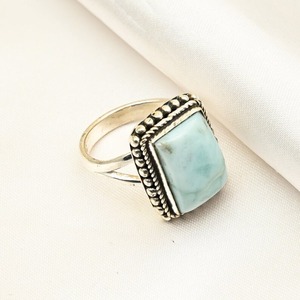 Tendance 925 argent Sterling Larimar pierres précieuses bague bijoux à la main en argent Boho Style bague bijoux pour femmes cadeau pour les filles - Product Image 4