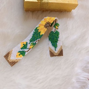 Custom Design Seed Beads <b>Bookmark</b> for Promotional <b>Gifts</b> Handcrafted Beaded <b>Bookmark</b> with Floral Embroidery Design - Product Image 6