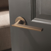 Goo-Ki KARAMAY - Paire de poignées de porte intérieures modernes en alliage de zinc pour porte en bois brun foncé